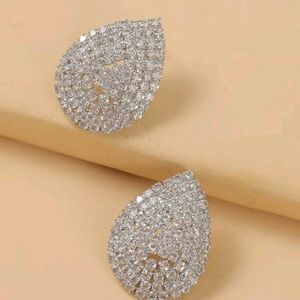 🥈 RHINESTONE DECOR STUD EARRINGS 🥈